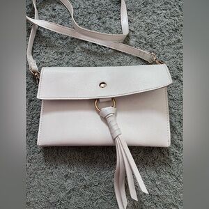Chico's White Crossbody Bag with Tassel Detail
